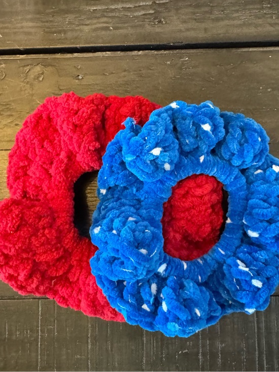 Handmade Accessories - Colorful Large Fluffy Rainbow Scrunchie NEW! Set of 2!
